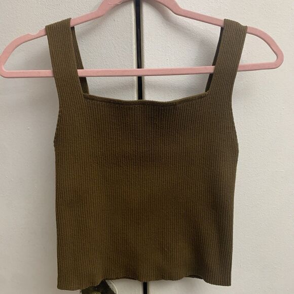 Knit Brown Sleeveless Top S - Picture 1 of 4